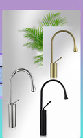Robinet de lavabo monocommande en laiton à bec haut, économie d'eau, anticorrosion, haute pression, CE, pour hôtel, garantie 5 ans