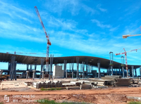Conception de terminal moderne : Toit en structure spatiale à treillis d'acier courbé pour bâtiment en structure métallique