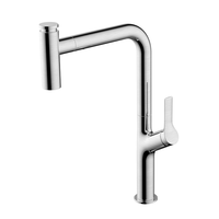 Robinet de salle de bain monotrou sans contact, rotation à 360°, douchette extractible avec cartouche céramique, en acier inoxydable, à poser sur comptoir