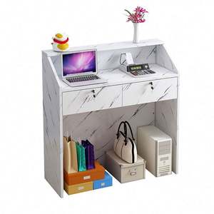 Mostrador de Recepción de Lujo para Salón de Belleza, <span class=keywords><strong>Spa</strong></span> o Galería, con Luz LED de Diseño Artístico Único, Mueble Moderno Blanco, Precio de Fábrica - Product Image 1