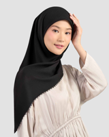 Voile brodé floral pour femmes musulmanes, couleur unie, bordure spéciale, foulard carré, taille personnalisée, motif logo