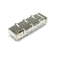 Connecteur I/O blindé Amphenol QSFP28 1x1 SMT Cage Thru Bezel U95-A151-100A pour transceiver 100G