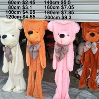 Ours en peluche non rembourré en stock, jouets en peau sans coton, grand ours géant, couverture de coque de poupée, sans remplissage