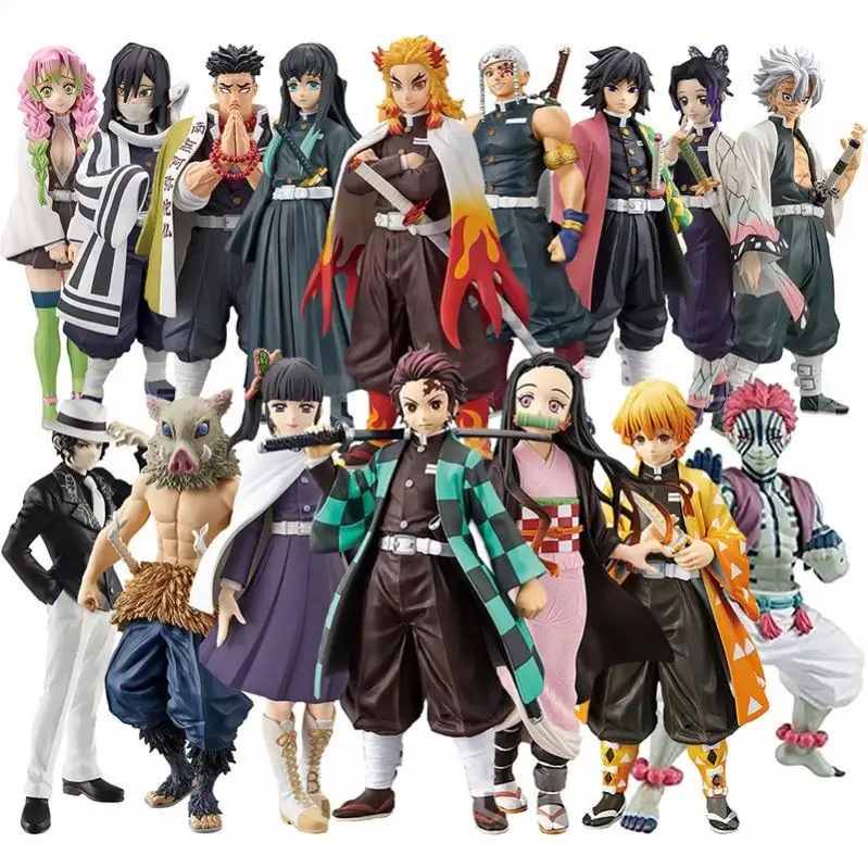 Anime Kimetsu No Yaiba, anime de ação com 16 estilos, mata-demônios, agatsuma Zenitsu, agatuba Tanjirou Nezuko, PVC unissex, brinquedo de anime