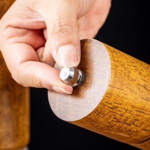 Penggiling lada Manual karet kayu akrilik pengocok garam Rotor keramik dapat diisi ulang botol penggiling garam bumbu ek - Product Image 5