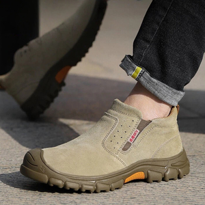 Chaussures de sécurité pour hommes en cuir velours, anti-écrasement, anti-perforation, avec embout en acier et semelle antidérapante - Product Image 4