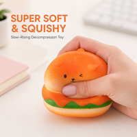 Bestseller Gummi-Hamburger Squishy Stressabbau-Gadget Realistisches Lebensmittel-Spielzeug Quetschpuppe Büro-Dekoration Entspannungsspielzeug 14
