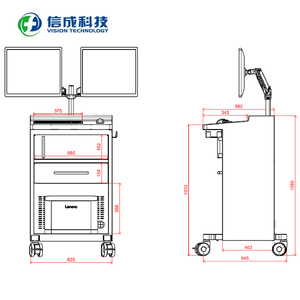 Kosteneffectieve Medische <span class=keywords><strong>Trolley</strong></span> Van Industriële Aluminiumlegering Met 4 Stille Zwenkwielen Voor Het Werkstation Van De Ziekenhuisarts - Product Image 4