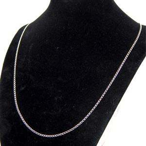 สร้อยคอโซ่แบนสีเงินสเตอร์ลิง925 - Product Image 3