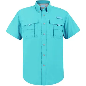 Yüksek kalite kısa kollu Polyester ve naylon gömlek hızlı kuru UV balıkçılık gömlek