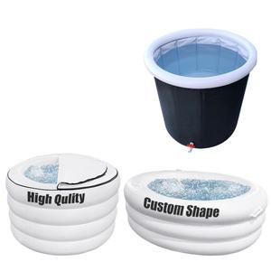 Grande baignoire complète pliable portative commerciale personnalisée pour adultes baignoire en PVC 85cm conteneur plongeant froid extérieur pour glace avec couvercle logo - Product Image 1