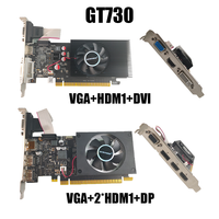 Carte graphique de bureau GeForce GT730 2G DDR5 PCI Express, nouveau ventilateur, profil bas, chipset d'origine, DirectX 12, garantie de 2 ans