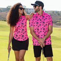 Kaos Golf Pria Polos Polyester Motif Tengkorak Bunga Hijau Putih Banana Birdseye
