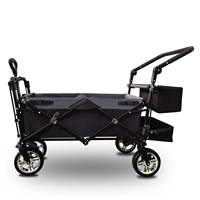 Chariot de plage pliable, chariot de camping, chariot à deux étages, poussette pliable pour bébé