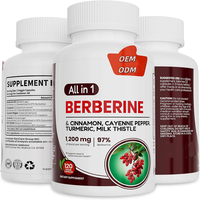 Complément de berbérine avec cannelle de Ceylan, piment de Cayenne, curcuma, chardon-Marie, 120 capsules