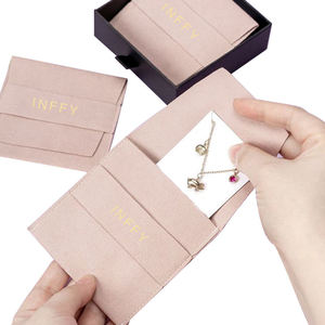 Pochette et boîte à bijoux en microfibre INFFY avec logo personnalisé, 13*20cm, emballage de luxe anti-poussière pour le rangement des bijoux - Product Image 1