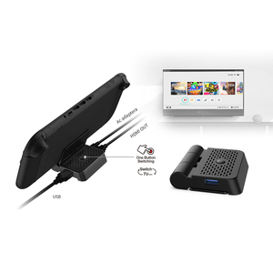 แท่นชาร์จแบบพับได้พร้อมตัว<span class=keywords><strong>แปลง</strong></span>วิดีโอ HD สำหรับ <span class=keywords><strong>Nintendo</strong></span> <span class=keywords><strong>Switch</strong></span> 2 / <span class=keywords><strong>OLED</strong></span> แท่นชาร์จคอนโซล อุปกรณ์เสริมสำหรับเล่นเกม - Product Image 4