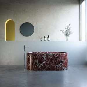 Tùy chỉnh kích thước Tay Chạm Khắc sang trọng đá cẩm thạch tự nhiên freestanding đá rắn bề mặt bồn tắm người lớn ngâm bồn tắm - Product Image 4