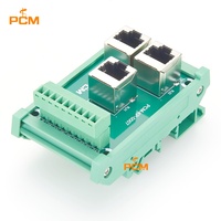 Carte de brassage RJ45 8P8C 3 voies avec bornier de sortie C45 pour rail DIN, pour automatisation industrielle et tableau de distribution