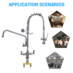 Unité de pré-évier chromée à prix abordable avec robinet en laiton, montage sur plan à trou unique et douchette extractible - Product Image 4