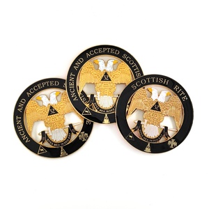 Emblema Masónico <span class=keywords><strong>de</strong></span> Doble Águila del Rito Escocés, 32 Alas Descendentes, Insignia Automotriz <span class=keywords><strong>de</strong></span> 3 Pulgadas, Emblema Masónico para Automóvil del Rito Escocés - Product Image 3