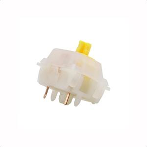 Interrupteur <span class=keywords><strong>Gateron</strong></span> jaune laiteux, pré-lubrifié, 5 broches, interrupteur linéaire silencieux pour tous les claviers de jeu mécaniques de type MX. - Product Image 3