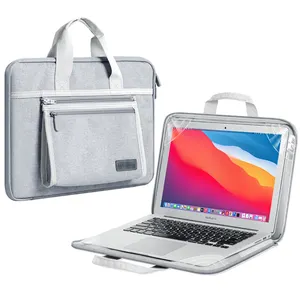 Bolsa mensageiro personalizada para laptop, bolsa mensageiro para viagens de negócios e homens, bolsa à prova de choque para laptop, maleta para laptop