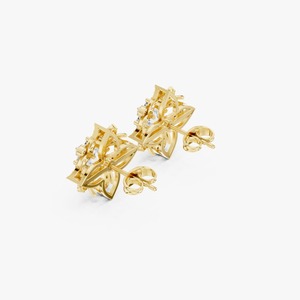 Pendientes de Diamantes con Diseño Floral de Hojas, de Lujo a Precio Accesible, para Mujer, Ideales para Regalo y Uso Diario, Disponibles para la Venta - Product Image 4