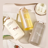 Bouteille de shampooing en plastique HDPE à toucher doux et fini mat, forme plate, avec bouchon à clapet, flacons fantaisie en PET pour lotion corporelle et gel douche avec bouchon à vis