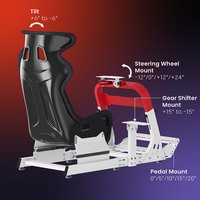 Cockpit de simulateur de course LRS18-BS01 avec siège et support de levier de vitesses, compatible PC, PS5, Xbox, Logitech G27, G29, G920, F1