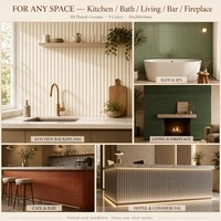 Azulejo de Pared de Cerámica Acanalado Personalizado OEM Tipo Kit Kat 50x200mm Marca Privada 6 Colores 3D Acanalado Brillante para Tiendas DTC, Marcas de Hogar y Shopify