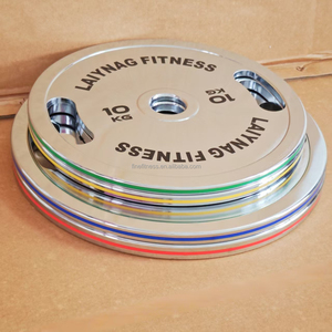 Tùy chỉnh thép tốt mạ điện Chrome bền <span class=keywords><strong>Barbell</strong></span> thiết bị tập thể dục với tay Grip trọng lượng tấm Unisex - Product Image 3