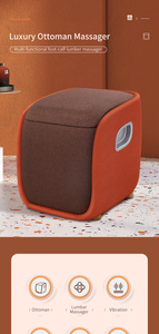 Tabouret de massage des pieds multifonctionnel avec coussin lombaire amovible, grattoir pour les pieds, vibration et chauffage, mobilier de maison - Product Image 6