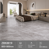 Ubin Lantai Porselen Foshan 800x800mm Motif Marmer Mewah Berkilau, Pilihan Utama Ubin Dinding Tahan Aus untuk Ruang Tamu Villa
