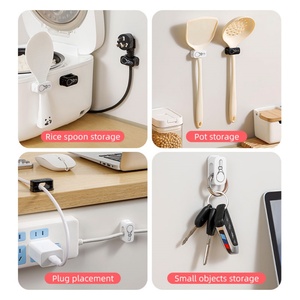 Support mural pour ustensiles de cuisine blanc ou noir, support en plastique pour cuillère à riz, gadgets de cuisine - Product Image 3