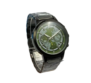 <span class=keywords><strong>Montre</strong></span> chronographe pour <span class=keywords><strong>homme</strong></span> entièrement plaquée or avec cadran bleu carte du monde, <span class=keywords><strong>bracelet</strong></span> en <span class=keywords><strong>acier</strong></span> inoxydable poli, 3 sous-cadrans, affichage de la date - Product Image 6