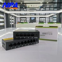 Switch de Red de 8 Puertos 10/100Mbps, Switch Ethernet de Escritorio Metálico de 1.6Gbps, Plug and Play para Hogar, Oficina y Cámara IP