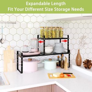 Kitchen Storage Rack Multi Layer Adjustable Shelf For Kitchen Organizers With 8-11.9in Depth - Product Image 2