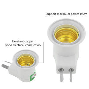 360 độ xoay <span class=keywords><strong>E27</strong></span> Đèn chủ tường chúng tôi/EU Plug-in <span class=keywords><strong>Adaptor</strong></span> với nhựa vít đèn cơ sở - Product Image 3