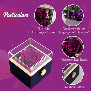 Regalos del Día <span class=keywords><strong>DE</strong></span> <span class=keywords><strong>LA</strong></span> <span class=keywords><strong>Madre</strong></span> Proveedor <span class=keywords><strong>de</strong></span> lujo Caja <span class=keywords><strong>de</strong></span> rosas giratoria preservada al por mayor con collar - Product Image 4
