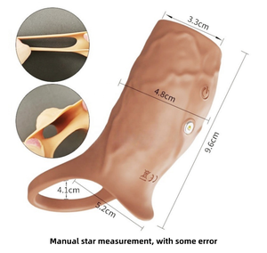 10 Vibratie Dubbele Schok Vertragingsweerstand Penisring Verdikking Vibrerende Vergrendelingsring voor Koppels Fysieke Vergroting Seks Speelgoed - Product Image 5