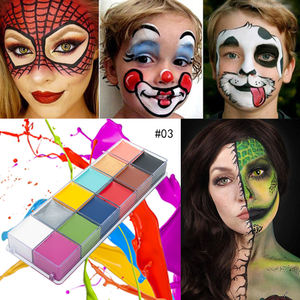 Superventas 12 colores <span class=keywords><strong>payaso</strong></span> Halloween <span class=keywords><strong>cara</strong></span> <span class=keywords><strong>pintura</strong></span> corporal pinturas maquillaje arte fiesta no tóxico <span class=keywords><strong>pintura</strong></span> facial - Product Image 4