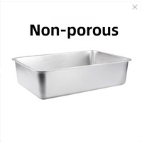 Bassin de stockage rectangulaire en acier inoxydable Yolecen avec plaque carrée à fond plat épaissi pour plats de litière de légumes Buffet