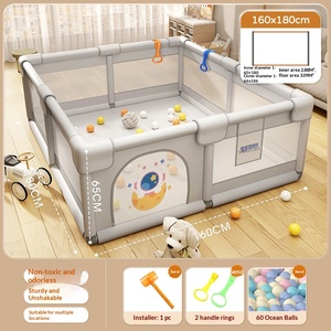 Valla de seguridad para bebés, tapete de juego grueso para gatear para niños, valla de tela para juegos de niños pequeños para sala de estar interior - Product Image 6