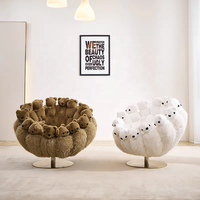 Fauteuil de salon design, fauteuil créatif, personnalité artistique, poupée extraterrestre, poupée animale, fauteuil paresseux en peluche polaire, fauteuil en peluche