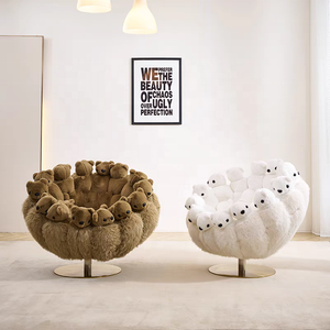 Fauteuil de salon design, fauteuil créatif, personnalité artistique, poupée extraterrestre, poupée animale, fauteuil paresseux en peluche polaire, fauteuil en peluche - Product Image 3