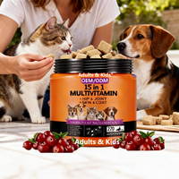 Complément multivitaminé 15-en-1 à croquer pour chiens et chats – Soutien immunitaire quotidien, absorption rapide, santé digestive, sans céréales, toutes races, sûr, 2,5 g