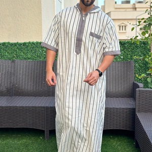 <span class=keywords><strong>Abito</strong></span> da Preghiera per Uomo Ramadan, Veste Musulmana Ricamata a Maniche Lunghe, Thobe Stile Nazionale, Abbigliamento Tradizionale Arabo - Product Image 3