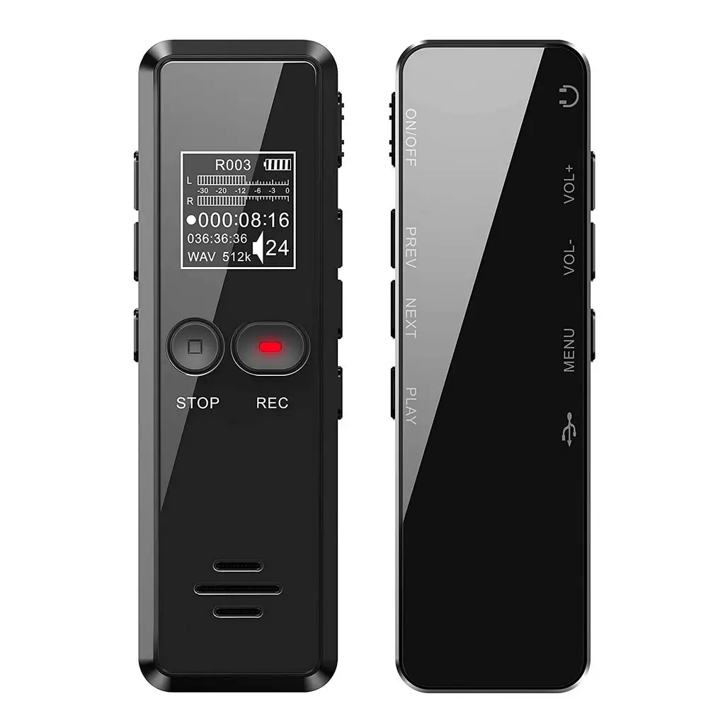 V90 MP3 Player Gravador De Voz Telefone Gravação De Áudio Gravador De Voz Digital Dictaphone 32GB Gravador Ativado