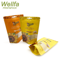 Stand Up Top Rits Met Venster Gedroogd Fruit Verpakking Pouch Cashew Pinda Walnoot Tas Grenen Pinda Noten Pakket